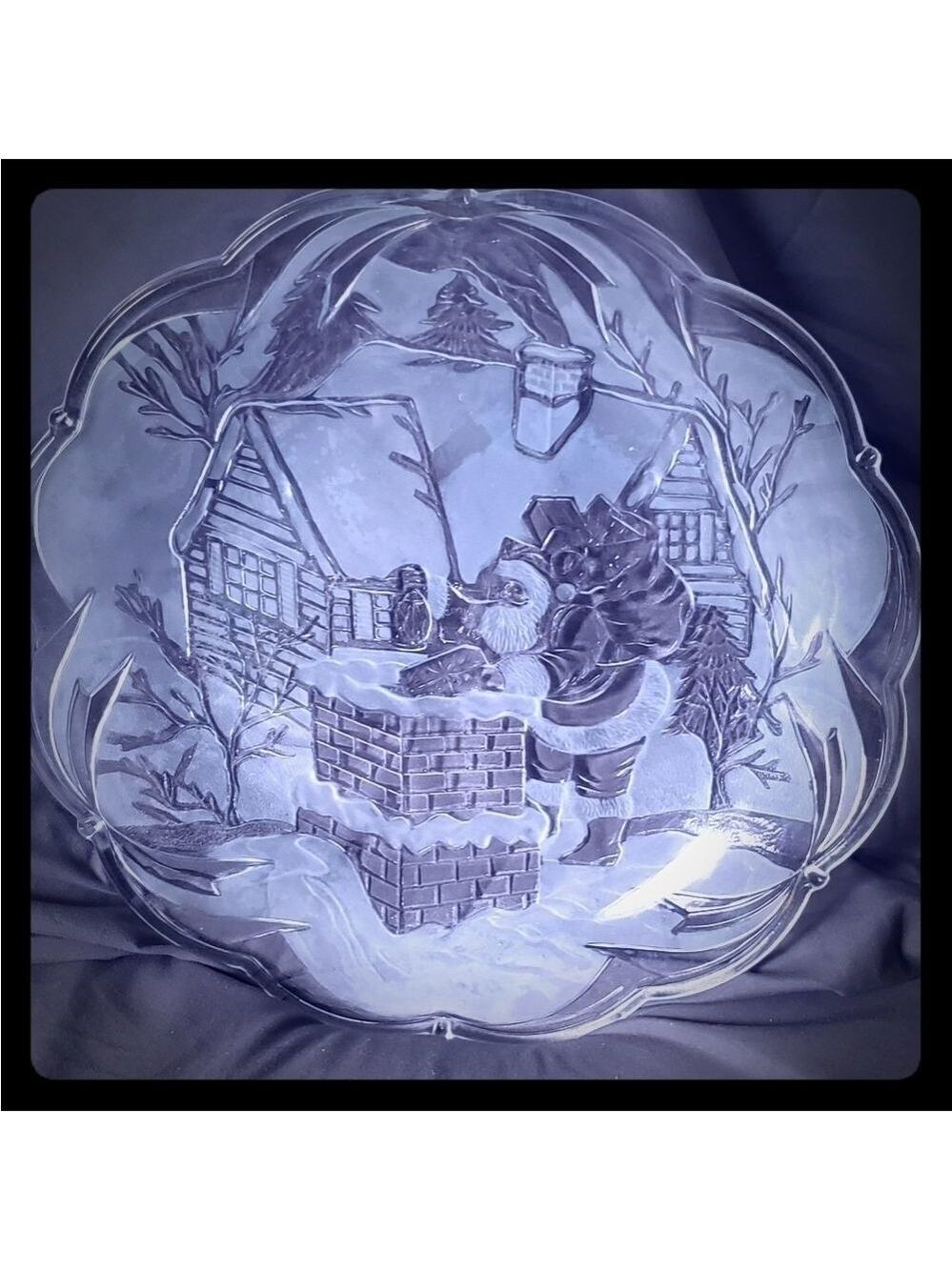 Mikasa Crystal Santa Delivery Serving Platter